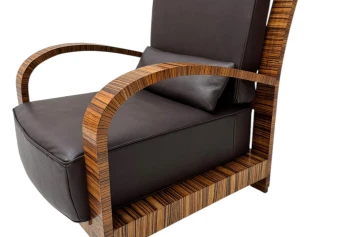 Two Art Deco Lounge Chairs with Leather Cushions France, 1930s